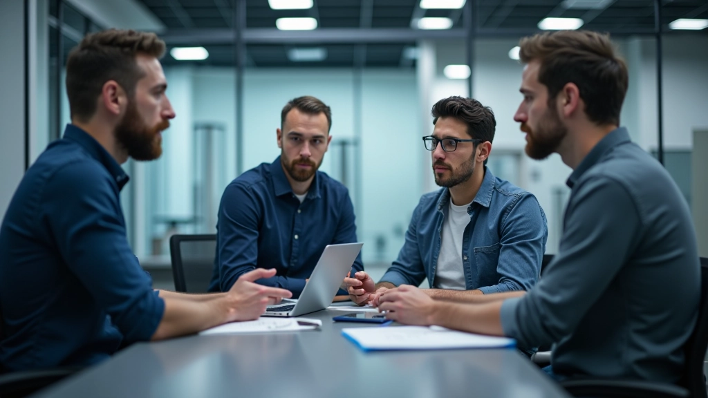Team di ingegneri che discute di tecnologie autonome
