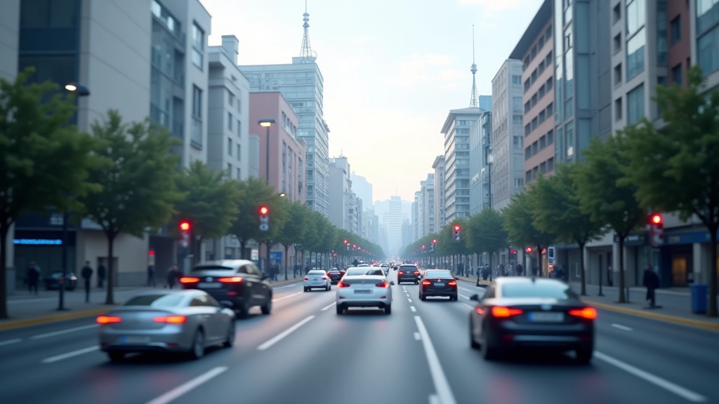 Diagram visualizzazione della comunicazione 5G tra più veicoli autonomi su una strada urbana padovana con segnali wireless illustrati